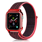 Apple Watch Series 4 40mm durable nylon watch band - Red / Black