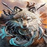 Paint by Numbers DIY Oil Painting kit Dream Catcher Wolf Gray 40x50cm Modern Pop Hand Digital Painting oil Tablet Adults and Kids Beginner Kits Pre-Printed Canvas Colorful Wall Art Home Decor T5702