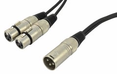 XLR Male To Two XLR Female Splitter Cable – Lead Length 1.5m