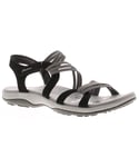 Skechers Womens Sandals Reggae Slim Summer Walking Touch Fasten Black Textile - Size UK 5