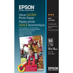Epson - Value Glossy Photo Paper - 10x15cm - 50 Feuilles - Gloss - 183 g/m² - 50 feuilles - - Expression Premium XP-900 - Expression Premium XP-830