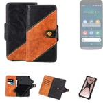 Sleeve for Doro 8050 Wallet Case Cover Bumper black Brown 