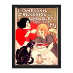 Steinlen Company French Chocolate Tea Cat Advert Large Framed Art Print Poster Wall Decor 18x24 in