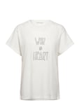 Rabens Sal R Wild @Heart T-Shirt - Ambla Kräm