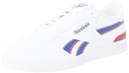 Reebok Unisex Court Advance Clip Sneaker, FTWR White/Classic Cobalt/Flash Red, 9.5 UK