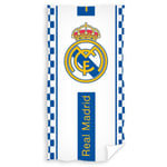 Real Madrid FC Fc Crest Velour Beach Handduk One Size Vit Blå