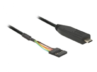 Delock - USB / seriell kabel - 24 pin USB-C (hane) till 6 pin TTL (hona) - 3.3 V - 2 m - svart