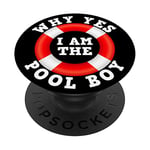 Why Yes I Am The Pool Boy Drôle Baignade Nageur Swim PopSockets PopGrip Interchangeable