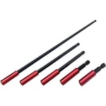 5 st Magnetiska Bitshållare, 50/60/100/150/300mm Långa Slagmejsel Bitshållare, 6.35mm Hex Skaft Skruvmejsel Förlängning