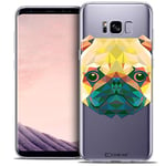 Caseink - Coque Housse Etui pour Samsung Galaxy S8+/ Plus (G955) [Crystal Gel HD Polygon Series Animal - Souple - Ultra Fin - Imprimé en France] Chien