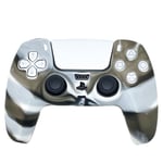 EXTREMEGRIPPRO CAMO Case Grips Silicon Rubber Cover Protective Skin for PS5 Controller (Brown/Light Blue Camo)