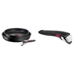 Tefal Ingenio Unlimited ON 3 Piece Non-Stick Induction Pan Set, 24 & 28 cm Frying Pans & Ingenio Black Handle, Stackable, Removable, 100 Percent Safe, 10 Year Guarantee, L9863342