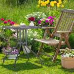 Relaxdays Table de jardin aspect rotin, forme carrée, HxLxP: 75x61x61 cm, balcon, plastique, métal, extérieur, gris