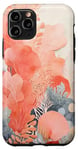 Coque pour iPhone 11 Pro Peinture corail et poisson motif nature