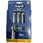 Oral-B PRO Precision Clean white brush heads. 3 pack. Adaptive X-shaped bristles