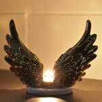 Ceramic Angel Wings Gold Candle Tea Light Holder Home Christmas Decor Ornament