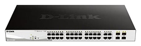 D-Link DGS-1210-28MP/E Switch Smart+ 24 Ports Gigabit PoE/PoE+ + 4 Ports combiné SFP - Budget PoE 370W - Switch ONVIFF - Idéal pour Entreprise Administration et Réseaux Gérés - Cordon UE