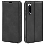 Sony Xperia 10 V Slimmat fodral med kortfack, Svart