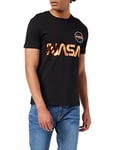 Alpha Industries Men's NASA Reflective T Shirt, Black/Copper, XL