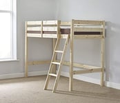STRICTLY BEDS&BUNKSOscar Short High Sleeper Loft Bunk Bed with Sprung Mattress (15 cm), 2ft 6 x 5ft 9