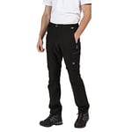 Regatta Men Highton Zip-Off' Active stretch Walking Short Length Trousers - Black, 40-Inch