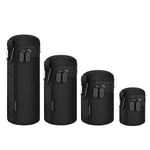 ARVOK Lens Pouch Set, Water Resistant Protective Lens Cases for DSLR Camera Lens, 4 Size Thick Camera Lens Bag for Canon, Nikon, Tamron, Sigma, Pentax, Sony, Olympus, Panasonic, etc.