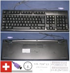 Clavier/Keyboard Qwertz Suisse / Swiss Pour 5107A, 6983530109, Port connecteur/ connector PS2, Noir / Black