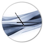 DesignQ Horloge Murale Moderne pour Maison, Chambre, Salle de Bain, Bureau, Salon, 7715, 58,4 x 58,4 cm, Motif Bleu Clair