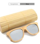 LIKCO 2020 New Sunglasses, Bamboo Wood Retro-Coated Bamboo Legs Polarized Bamboo Sunglasses Wooden Glasses Men And Women Big Frame,Gray Polarized