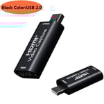 Mini carte de capture vidéo HDMI 4K USB 2.0 3.0,1080P 60FPS,plaque téléphone ordinateur jeu boîtier statique diffusion en direct - Type Black Color