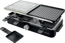 Sencor Appareil à Raclette Multifonctions Puissant, EasyClean, Professionnel 1400W, pour 8 personnes, pour fromage, Fondue, Grill et Pierre, Température réglable, Accessoires complet