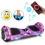 QINGMM Hoverboard,Self Balancing Scooters with LED Flash Lights Wheels And Bluetooth Speaker,Electric Scooters for Kids Adult,purple,10 inch