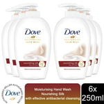 Dove Moisturising Hand Wash, Nourishing Silk for Silky & Soft Hands, 6x250ml