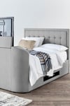 Carmel Mid Grey Upholstered Ottoman TV - Bed Frame