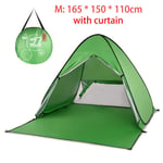 MARKOO Anti UV Beach Tent Outdoor Automatic Instant Pop up Tent Portable Camping Tent Travel Fishing Hiking Picnic Shelter,M with curtain,CHINA