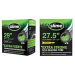 Slime 30078 Bike Inner Tube with Slime Puncture Sealant, Self Sealing, Prevent and Repair, Schrader Valve, 47/55-622mm Green & Bike Inner Tube with Slime Puncture Sealant, Presta Valve, 50/60-584mm