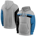 CHANGRAN Rugby Autumn And Winter Detroit Lions Men's European And American Leisure Sports Pullover Hoodie Rugby Thin Fleece Jacket,M