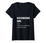 Womens Funny Kickboxing Girl Definition Kickboxing kickboxer Women V-Neck T-Shirt