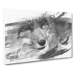 Red Fox Vol.5 V1 Modern Canvas Wall Art Print Ready to Hang, Framed Picture for Living Room Bedroom Home Office Décor, 24x16 Inch (60x40 cm)