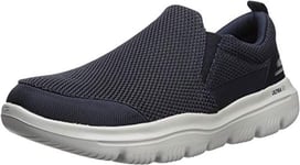 Skechers Men's Go Walk Evolution Ultra - Impeccable Sneaker, Navy Textile Gray Trim, 12 UK X-Wide