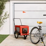 Hundetrailer til cykel oxfordstof og jern orange og sort