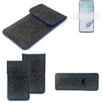 Protective cover for Motorola Moto G53 5G dark gray blue edge Filz Sleeve Bag Po