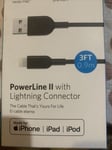 Anker PowerLine MFi Certified USB-A Cable with Lightning Connector 0.9m Black