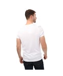 Lacoste Mens SPORT 3D Print Crocodile Jersey T-Shirt in White Navy - Blue & White Cotton - Size Medium