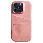 Läderskal Med Kortfack iPhone 16 Pro Rosa
