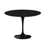 Knoll - Saarinen Round Table - Matbord Ø 107 cm Svart underrede skiva i Svart laminat - Matbord
