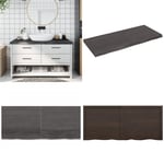 Bänkskiva badrum mörkbrun 140x60x(2-6) cm behandlat massivt trä - Bänkskiva För Badrum - Bänkskivor För Badrum - Home & Living