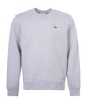 Lacoste Mens Cotton Blend Fleece Sweatshirt in Grey - Size Small