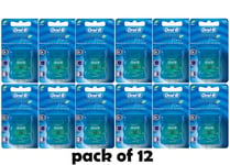 12 pack Oral B Floss Satin Mint Teeth Tooth Plaque Particles Gum Clean Floss 25m