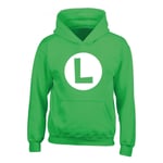 Unisex Hættetrøje Super Mario Luigi Badge Grøn 12-13 år